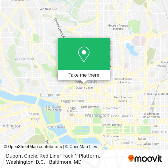 Dupont Circle, Red Line Track 1 Platform map
