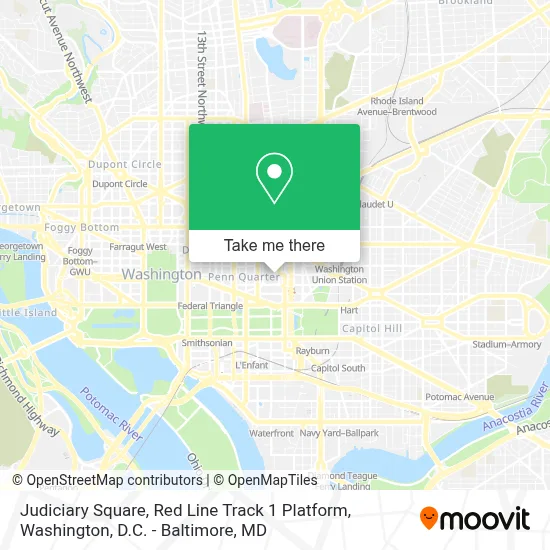 Judiciary Square, Red Line Track 1 Platform map