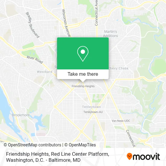 Friendship Heights, Red Line Center Platform map