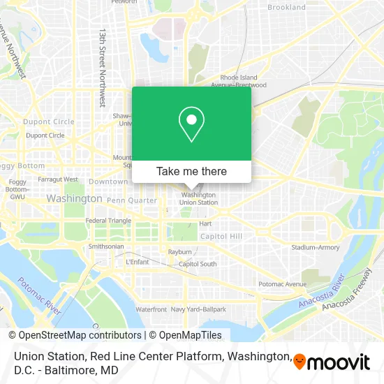 Union Station, Red Line Center Platform map