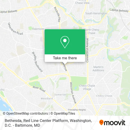 Bethesda, Red Line Center Platform map