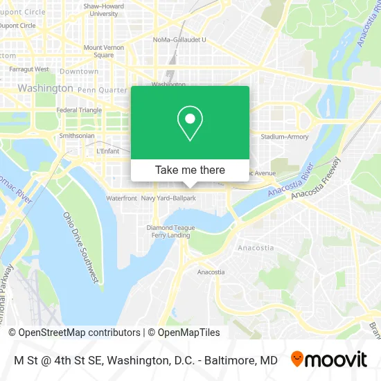 M St @ 4th St SE map