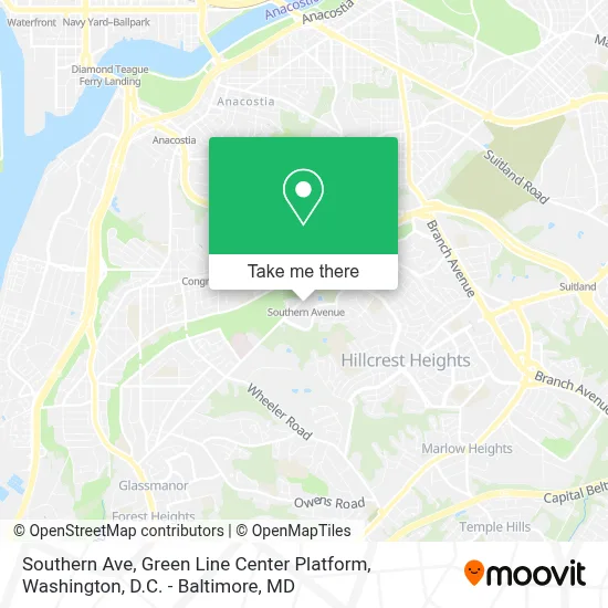 Southern Ave, Green Line Center Platform map