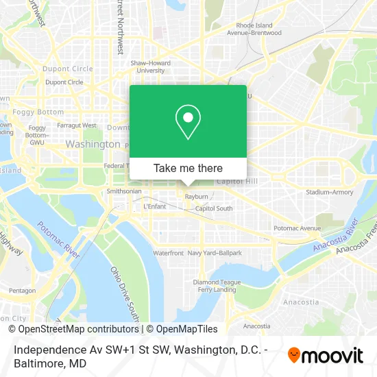 Independence Av SW+1 St SW map