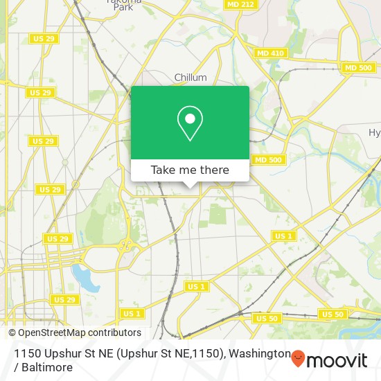Mapa de 1150 Upshur St NE (Upshur St NE,1150), Washington, DC 20017