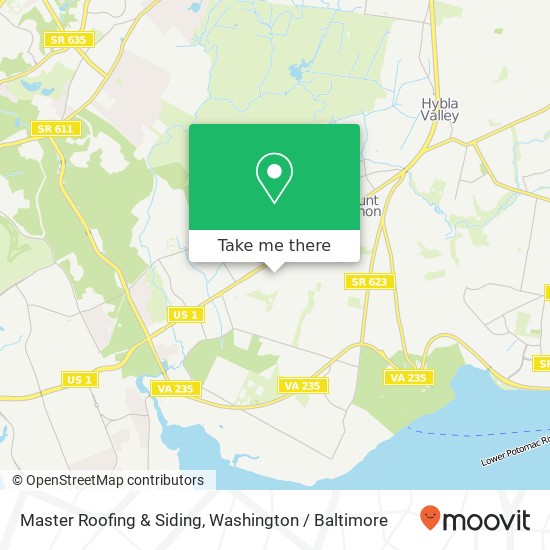 Master Roofing & Siding map