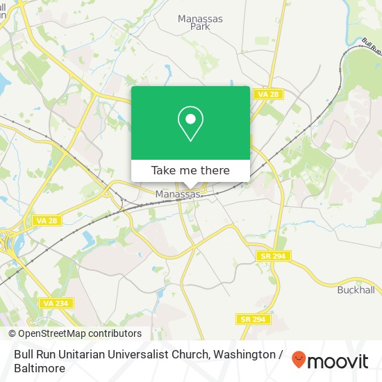 Mapa de Bull Run Unitarian Universalist Church