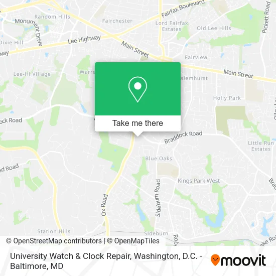 Mapa de University  Watch & Clock  Repair