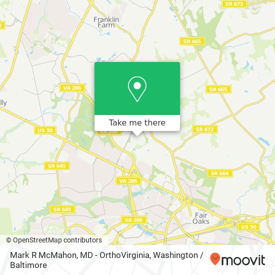 Mapa de Mark R McMahon, MD - OrthoVirginia