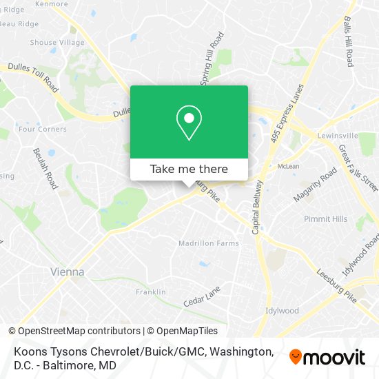 Mapa de Koons Tysons Chevrolet / Buick / GMC
