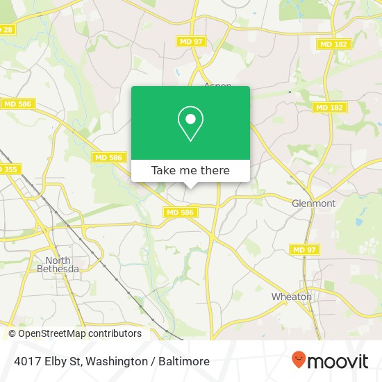 Mapa de 4017 Elby St, Silver Spring, MD 20906