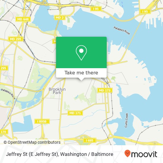 Mapa de Jeffrey St (E Jeffrey St), Brooklyn, MD 21225