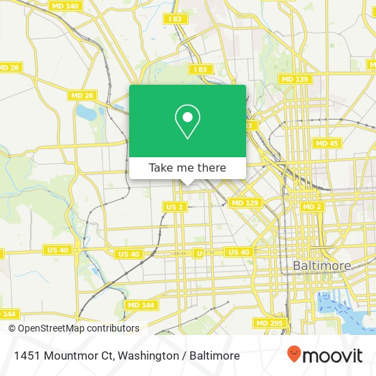 Mapa de 1451 Mountmor Ct, Baltimore, MD 21217