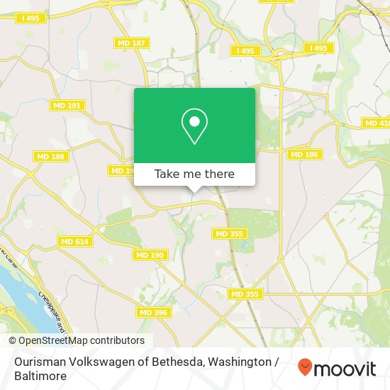 Ourisman Volkswagen of Bethesda map