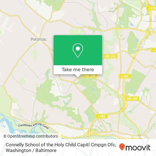 Connelly School of the Holy Child Capitl Cmpgn Ofc map