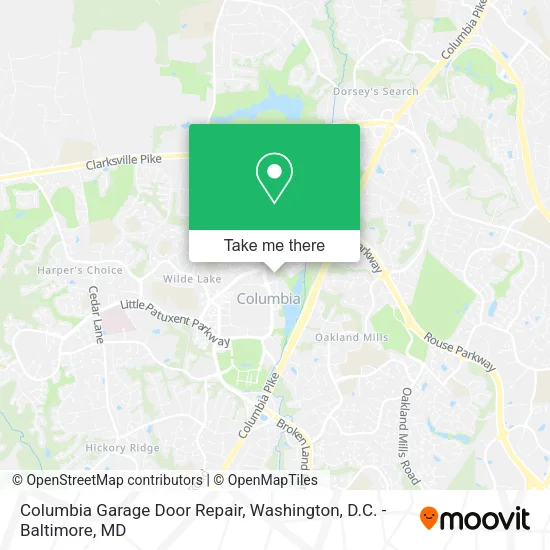 Columbia Garage Door Repair map