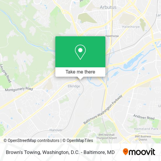 Brown's Towing map
