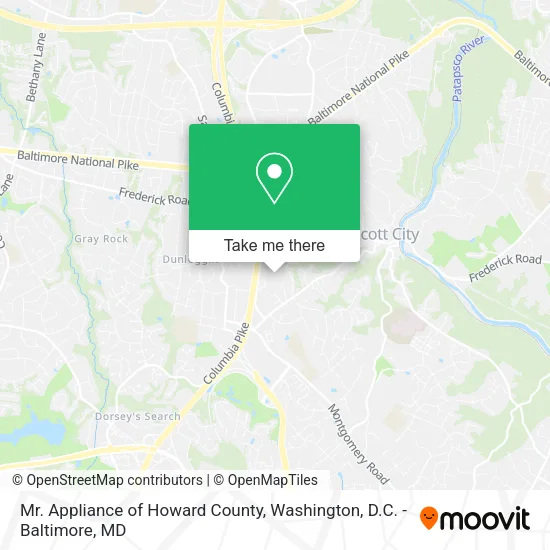 Mr. Appliance of Howard County map