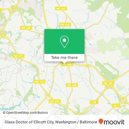 Mapa de Glass Doctor of Ellicott City