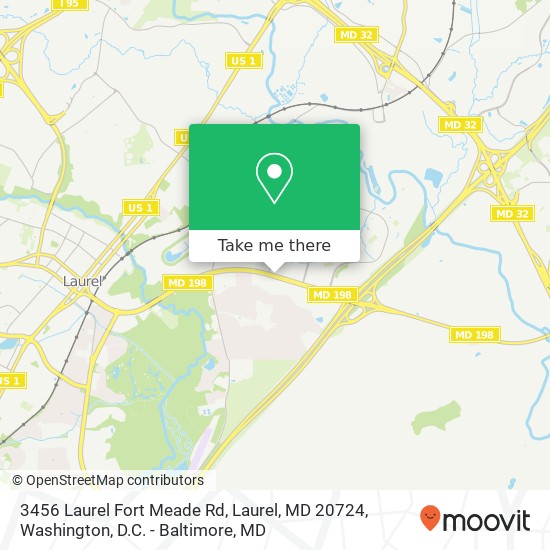 Mapa de 3456 Laurel Fort Meade Rd, Laurel, MD 20724