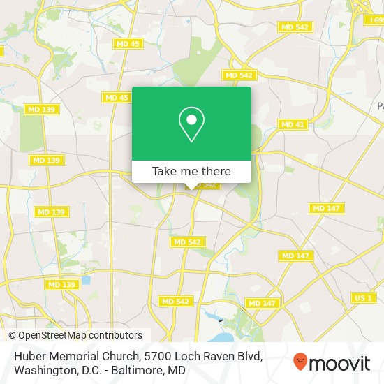 Huber Memorial Church, 5700 Loch Raven Blvd map