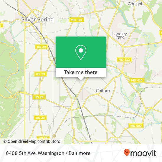 Mapa de 6408 5th Ave, Takoma Park, MD 20912