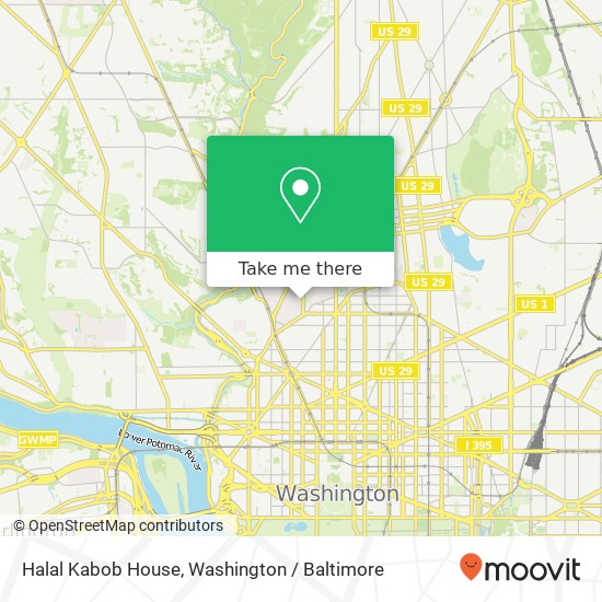 Mapa de Halal Kabob House, 2120 18th St NW