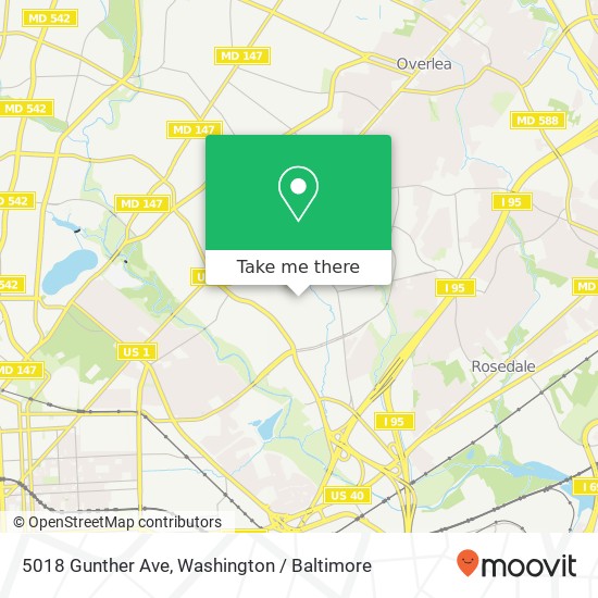 Mapa de 5018 Gunther Ave, Baltimore, MD 21206