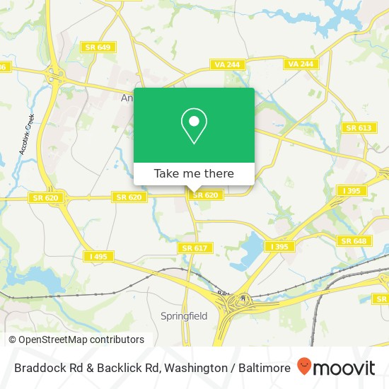 Braddock Rd & Backlick Rd map