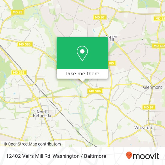 Mapa de 12402 Veirs Mill Rd, Silver Spring, MD 20906