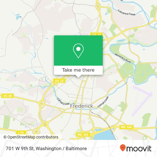 Mapa de 701 W 9th St, Frederick, MD 21701