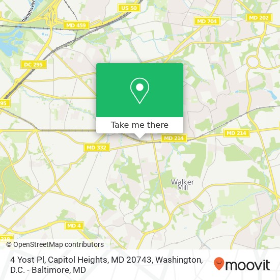 Mapa de 4 Yost Pl, Capitol Heights, MD 20743