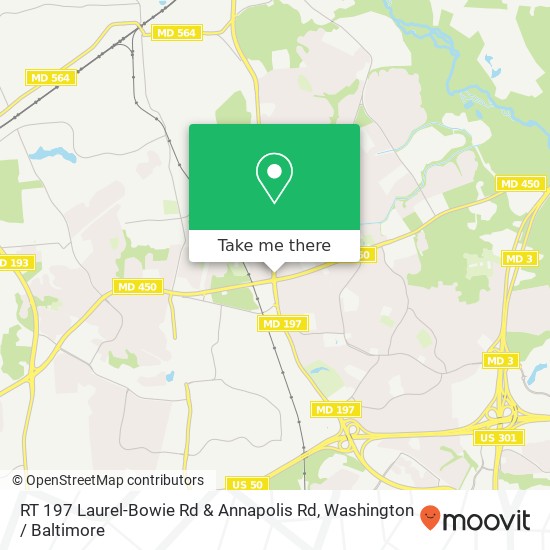 Mapa de RT 197 Laurel-Bowie Rd & Annapolis Rd