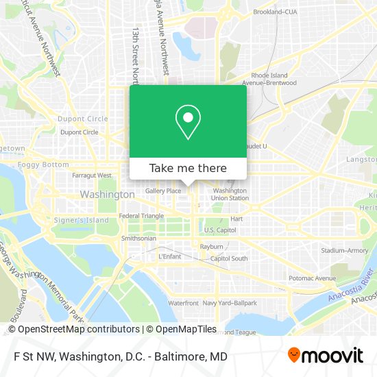 F St NW map