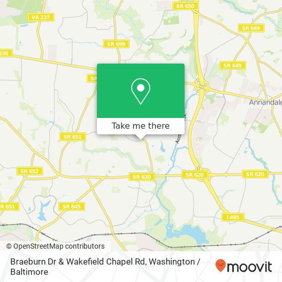 Braeburn Dr & Wakefield Chapel Rd map