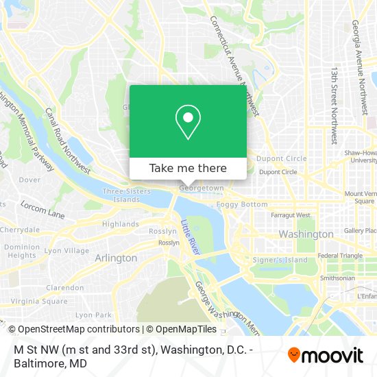 M St NW (m st and 33rd st) map