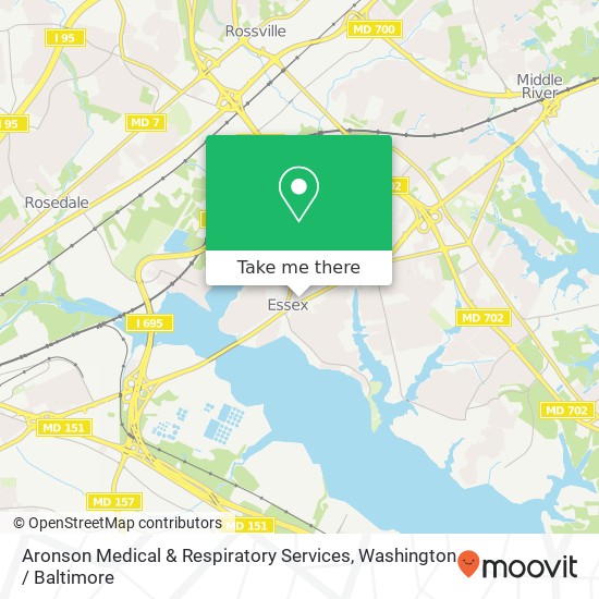 Mapa de Aronson Medical & Respiratory Services, 432 Eastern Blvd