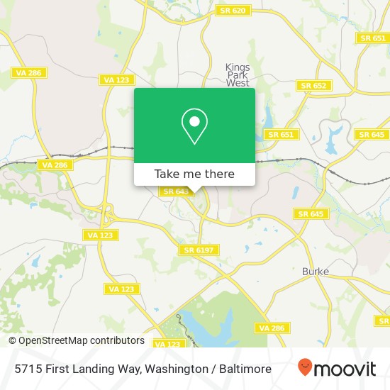 Mapa de 5715 First Landing Way, Burke, VA 22015