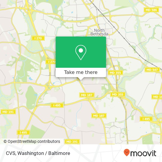 Mapa de CVS, 10233 Old Georgetown Rd