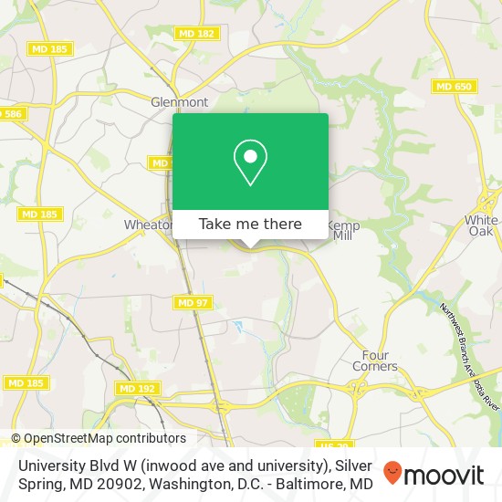 University Blvd W (inwood ave and university), Silver Spring, MD 20902 map