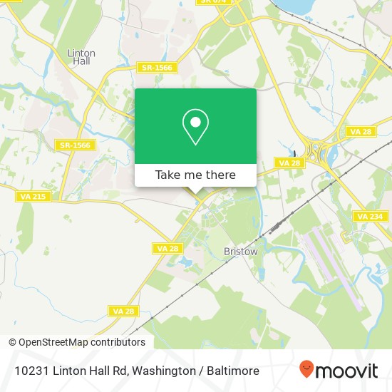 Mapa de 10231 Linton Hall Rd, Bristow, VA 20136