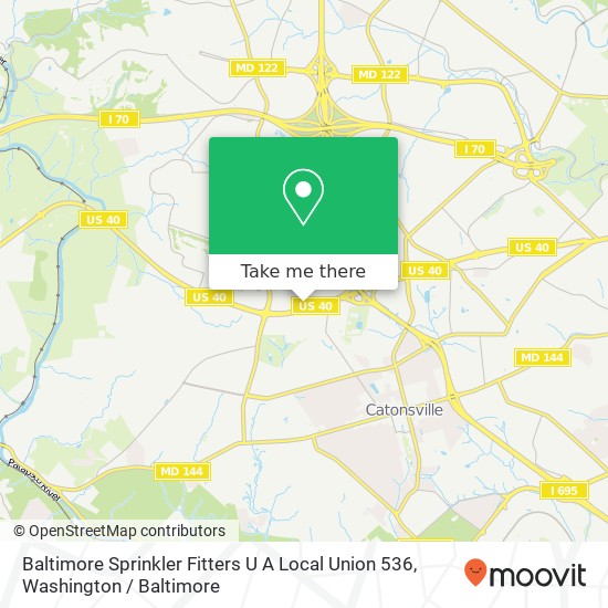 Mapa de Baltimore Sprinkler Fitters U A Local Union 536, 6100 Baltimore National Pike