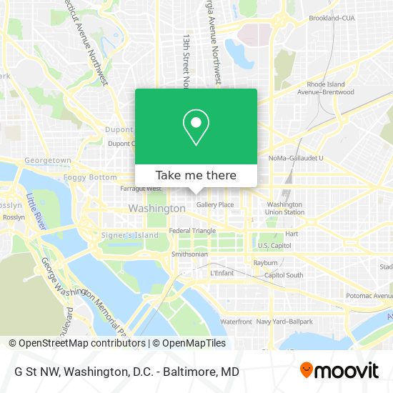 G St NW map