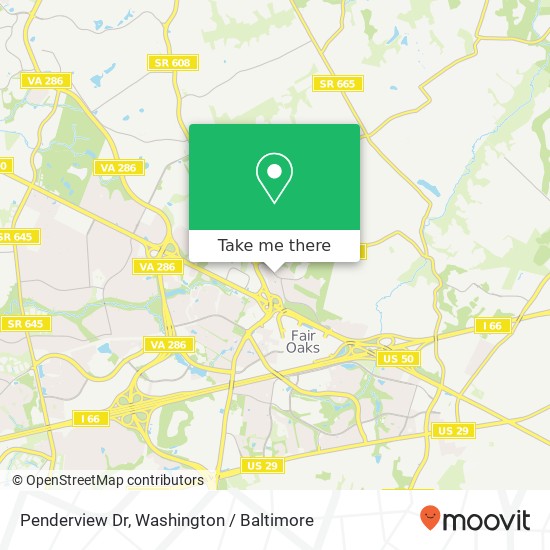 Mapa de Penderview Dr, Fairfax, VA 22033