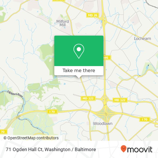 Mapa de 71 Ogden Hall Ct, Windsor Mill, MD 21244