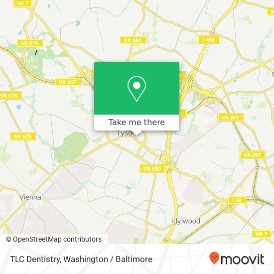 Mapa de TLC Dentistry, 8206 Leesburg Pike