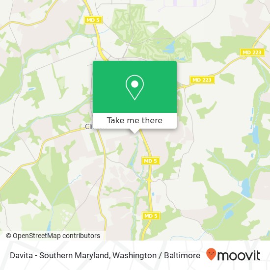 Mapa de Davita - Southern Maryland, 9211 Stuart Ln