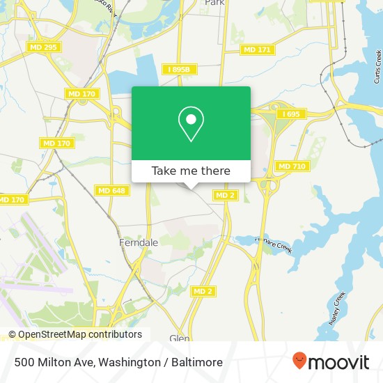 Mapa de 500 Milton Ave, Glen Burnie, MD 21061