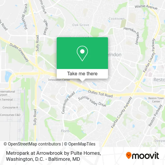 Mapa de Metropark at Arrowbrook by Pulte Homes