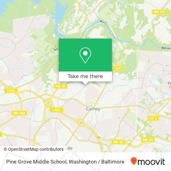 Mapa de Pine Grove Middle School, 9200 Old Harford Rd